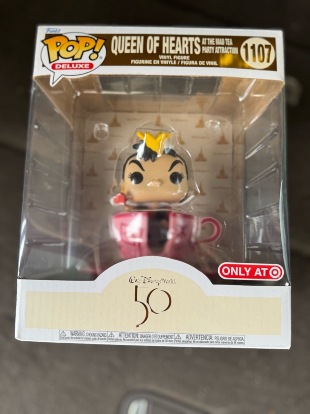 Funko Queen of Hearts Deluxe Figure with Pink Teacup and Gold Crown